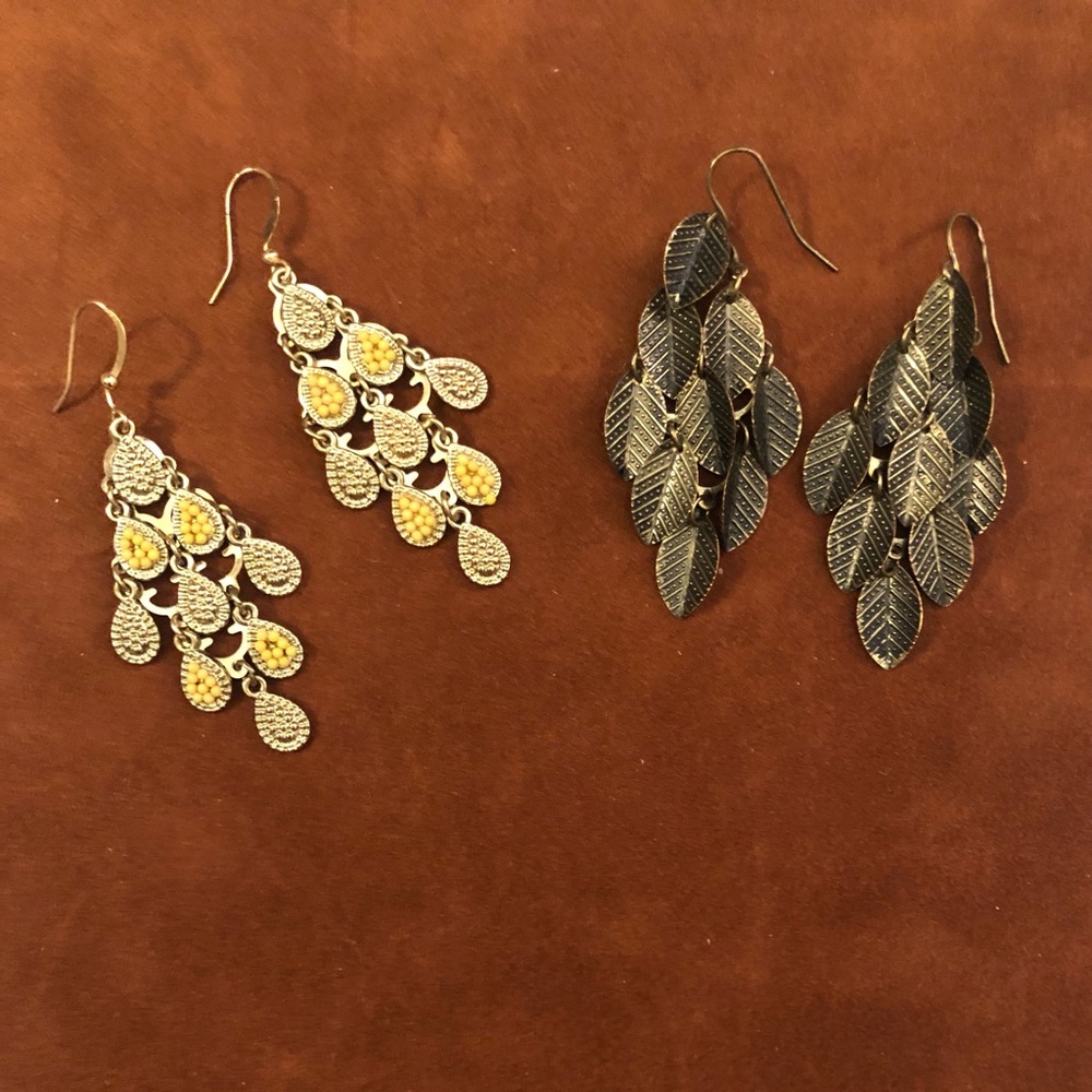 Bundle of diamond shaped earrings
